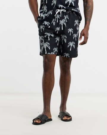 Mono Palm Print Co-Ord Swim Shorts