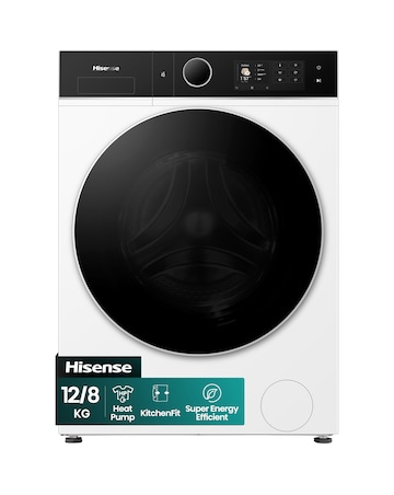 Hisense 5i 12kg / 8kg Heat Pump KitchenFit Washer Dryer White