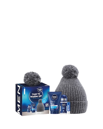 Nivea Men Time To Warm Up Trio Giftset with Grey Bobble Hat