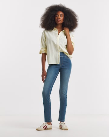 Mid Wash Stretch Slim Pull On Jeggings