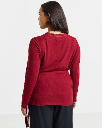 Simply Be Burgundy Cosy Wrap Top