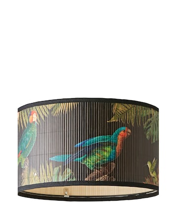 ValueLights Daintree Medium Monochrome Bamboo Drum Shade 35cm