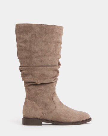 Pebble Knee High Ruched Boots - Wide Fit (E) & Curvy Calf