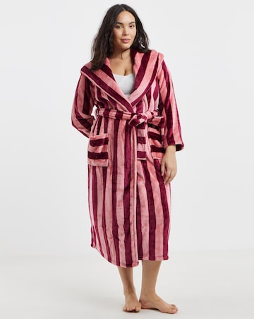 Pretty Secrets Supersoft Stripe Maxi Dressing Gown