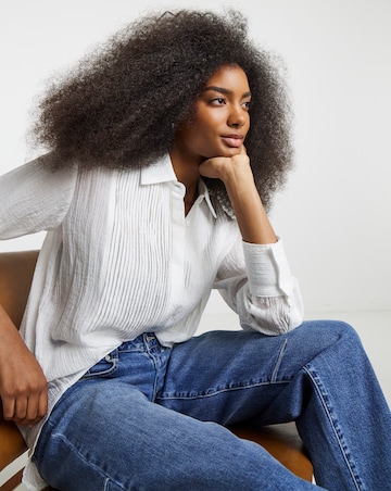 White Pintuck Tuxedo Shirt
