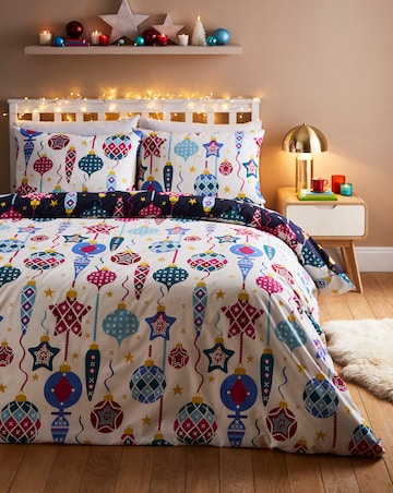 Festive Baubles Cotton Blend Duvet Cover Set