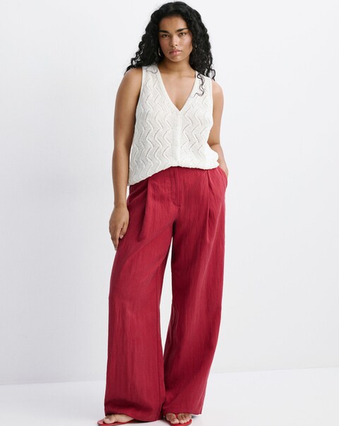 Mango Sitona Crossed V-Neck Cotton Blend Vest