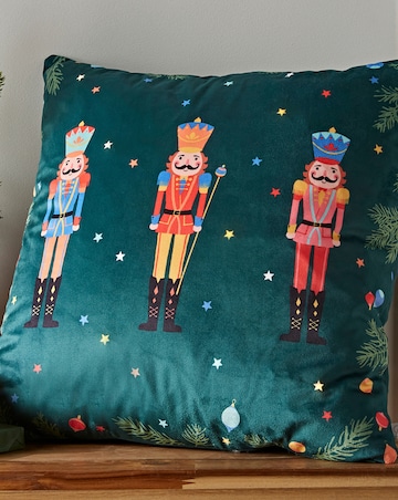 Catherine Lansfield Christmas Nutcracker Light Up Cushion