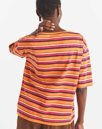 Stripe Raglan Boxy Cotton Tee