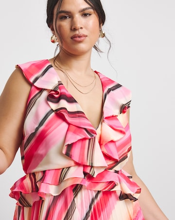 Joanna Hope Ruffle Pleated Dress
