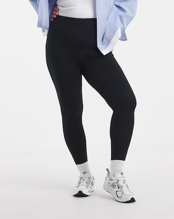 2 Pack Black Cotton Rich High Waisted Leggings