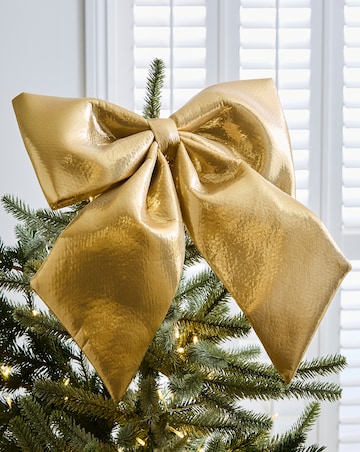 Gold Metallic Bow Tree Topper