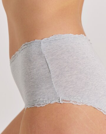 Pretty Secrets (3 Pack) Cotton Lace Trim Brief Knickers
