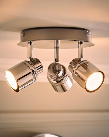 ValueLights Benton IP44 Chrome 3-Way Round Ceiling Spotlight