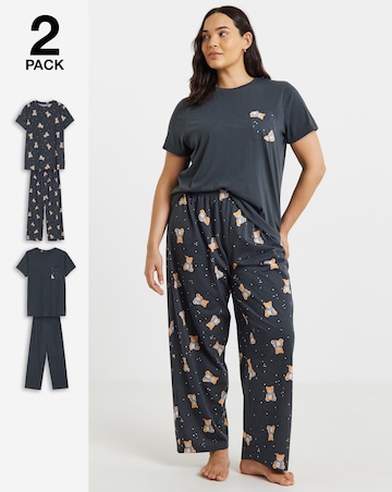 Pretty Secrets Value (2 Pack) Bear Print Pyjama Sets