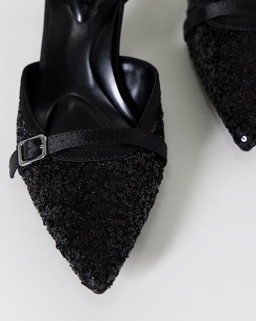Lilith Sequin Two Part Pointed Heels - Extra Wide Fit (EEE)