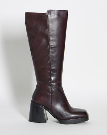 Jodi Leather Platform Knee High Boots - Wide Fit (E) & Curvy Calf