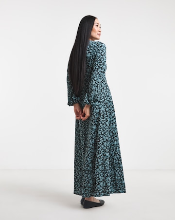 Textured Jersey Front Seam Maxi Dress