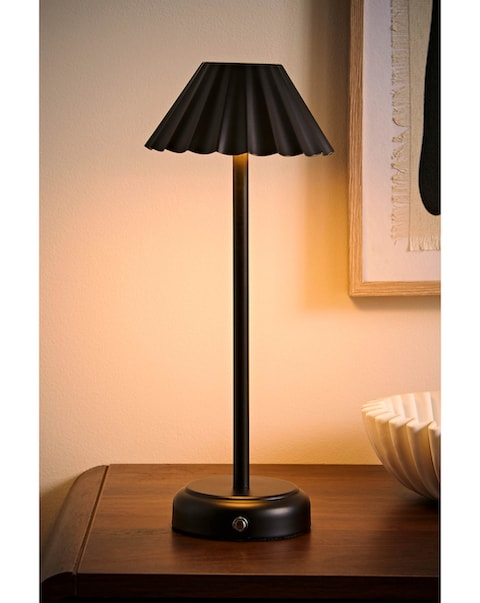 ValueLights Avery Black Rechargeable LED Portable Table Lamp