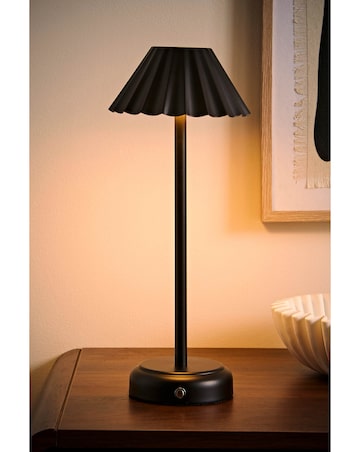 ValueLights Avery Black Rechargeable LED Portable Table Lamp