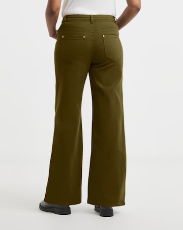 Olive Crossover Straight Leg Jeans