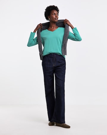 Teal V-Neck Long Sleeve T-Shirt