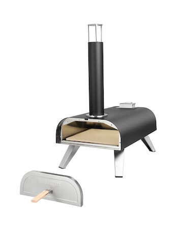 George Foreman Dual Fuel Powered Pizza Oven with Paddle & Carry Bag