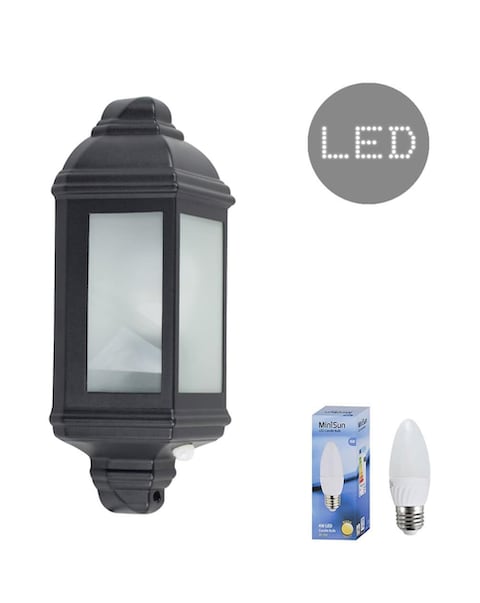 ValueLights Kayleigh IP44 PIR Motion Sensor Outdoor Wall Lantern - Bulb Included