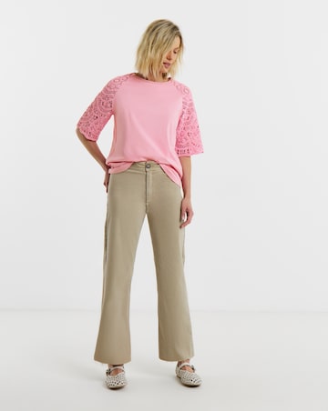 Pink Crochet Sleeve Top