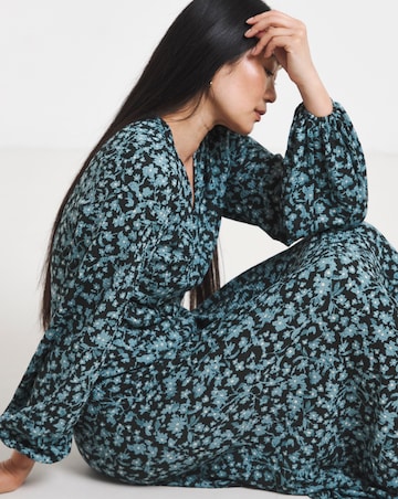 Textured Jersey Front Seam Maxi Dress
