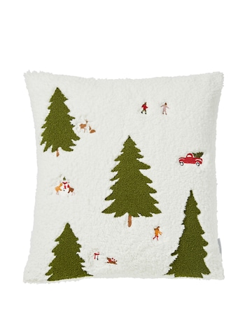 Catherine Lansfield Cosy Boucle Christmas Trees Cushion