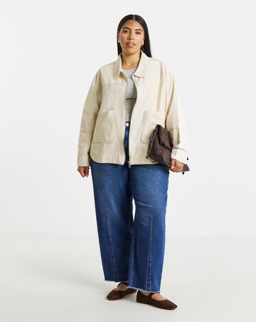Simply Be Stone Cropped Utility Jacket