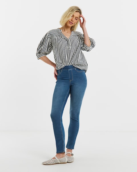 Mid Blue Stretch Slim Leg Jeggings