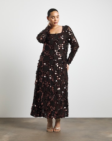 Joanna Hope Stretch Lace Sequin Dress