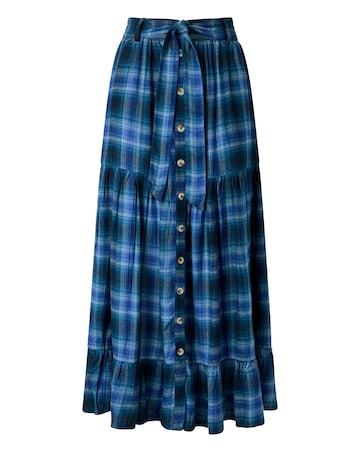 Joe Browns Button Down Plaid Maxi Skirt
