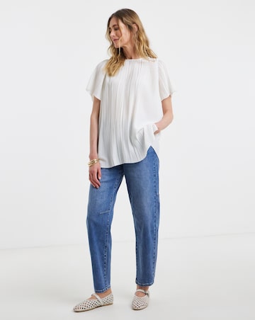 Pleated Short Sleeve Top