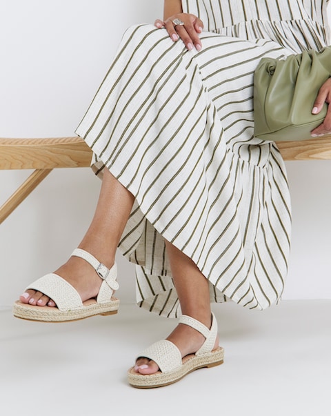 Maris Flatform Barely There Espadrille Sandals - Wide Fit (E)