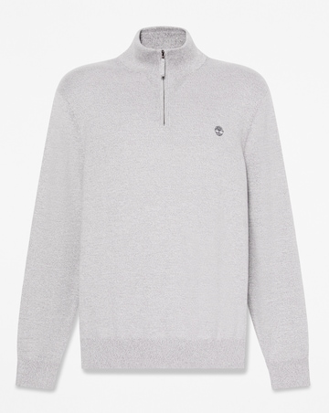 Timberland Williams River Cotton Quarter Zip Sweater - Oatmeal