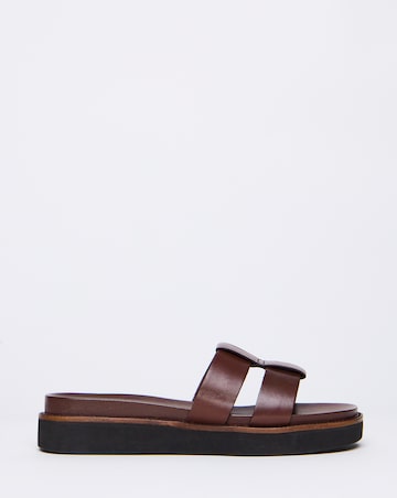 Rosalind Leather Twin Strap Mule - Wide Fit (E)