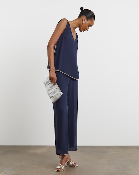 Joanna Hope Beaded Chiffon Trouser Set