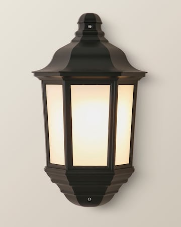 ValueLights Wiltshire Black IP44 Outdoor Porch Wall Light Flush Lantern