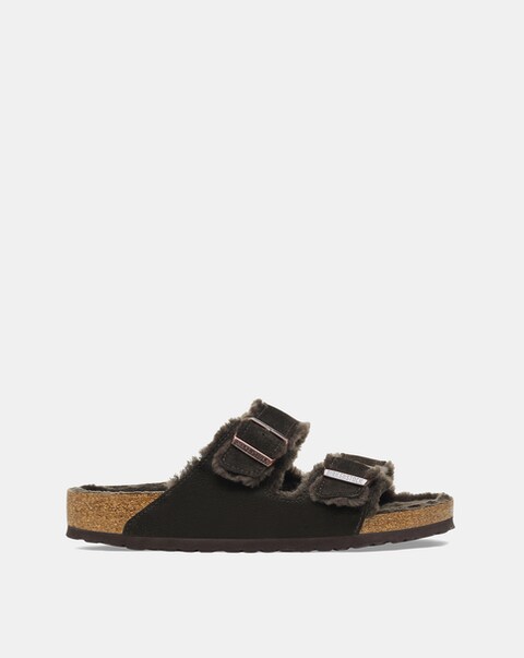 Birkenstock Arizona Shearling Suede Leather Mule Sandals - Standard Fit
