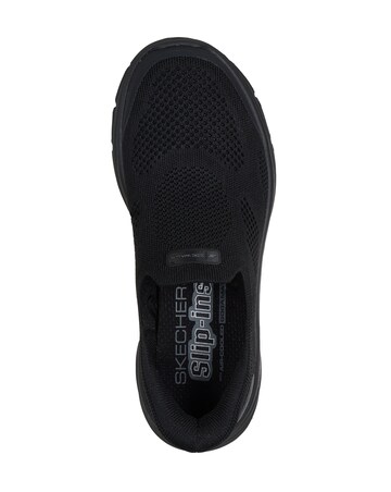 Skechers Black Slip In Go Walk 8 Nova Trainers - Wide Fit (E)