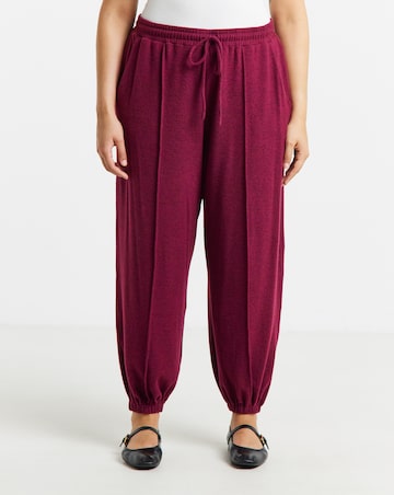 Simply Be Burgundy Brushed Jersey Balloon Leg Trouser