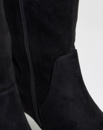 Shona Pointed Toe Knee High Sock Boots - Standard Fit (D) & Standard Calf