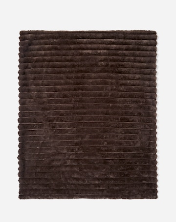 Ribbed Faux Fur Throw - Chocolate