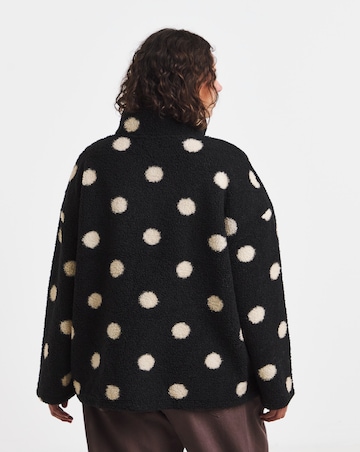 Simply Be Mono Spot Zip Through Jacket