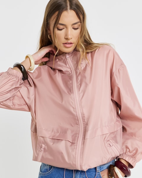 Dusty Rose Zip Through Mac