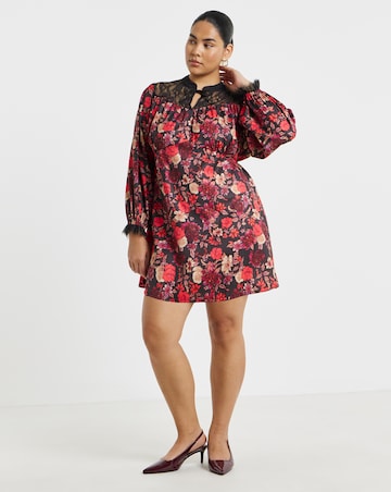 Simply Be Floral Lace Yoke Mini Dress