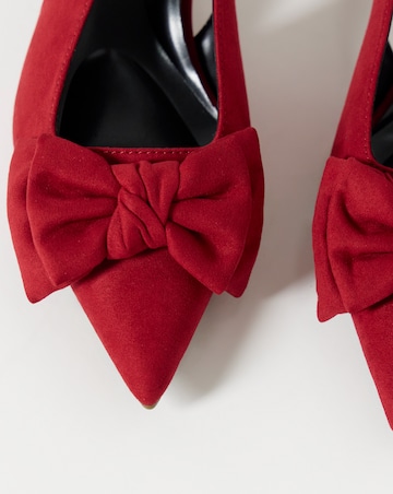 Gianna Low Block Heel Slingback With Bow - Extra Wide Fit (EEE)